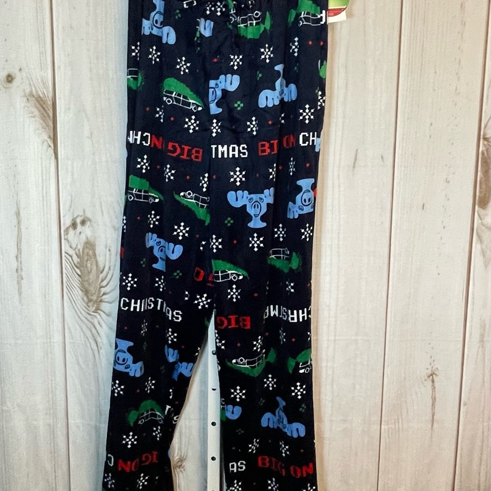 National Lampoon's Christmas Vacation Men's Pajama Pants Microfleece Large Blue